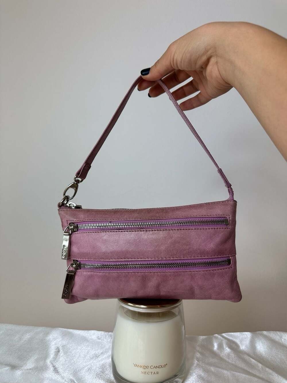 Hobo The Original Leather Double-Zip Convertible Clutch/Crossbody Bag